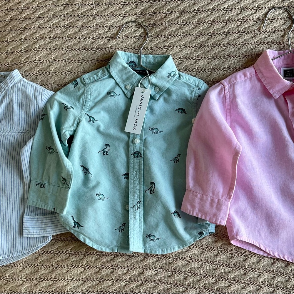 Pink and Green Kids Dinosaur Shirt Set